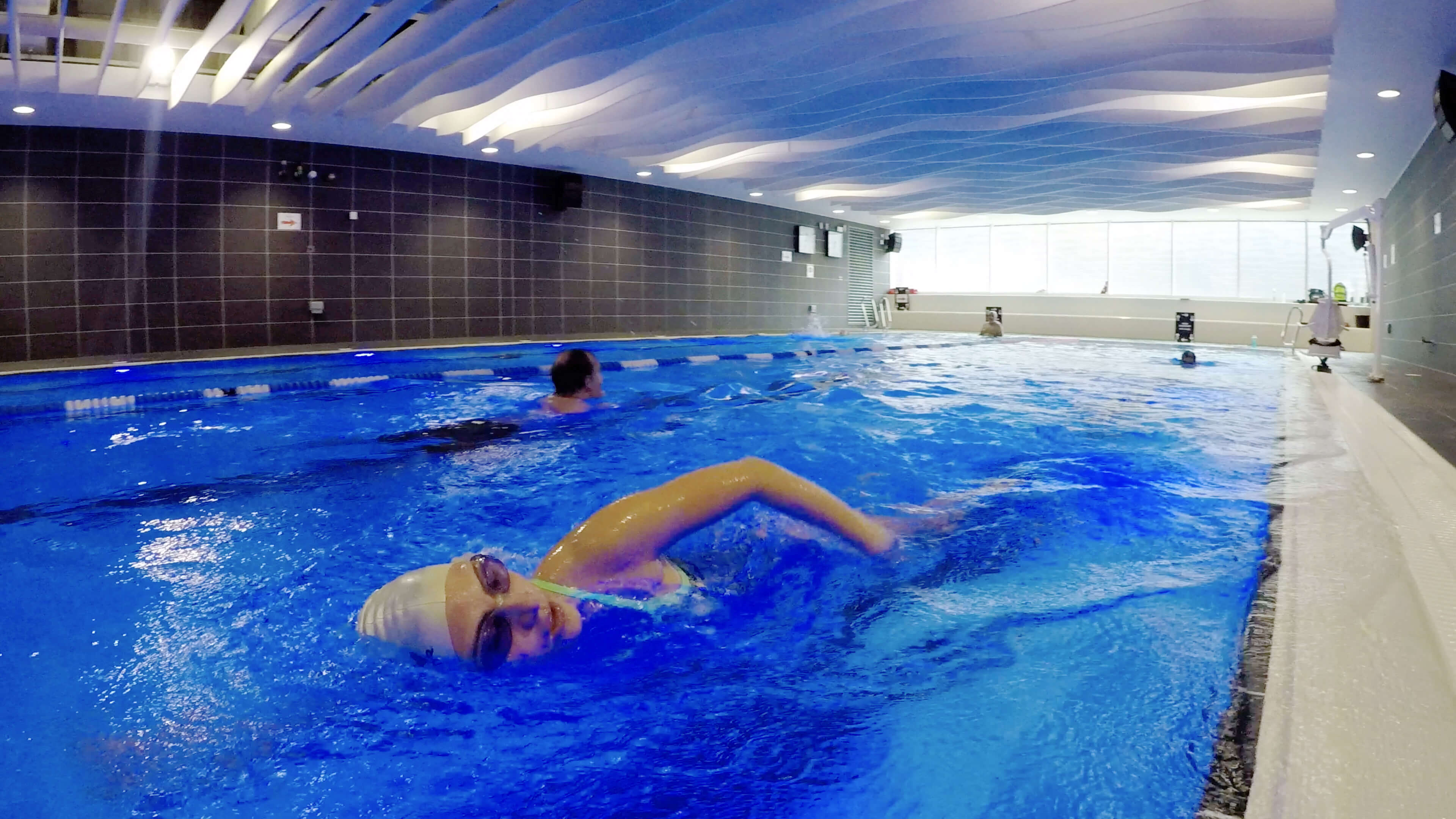 Person lane Swimming at The Wave